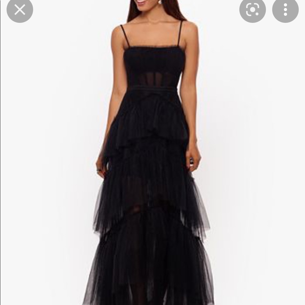 Black Corset Prom Dress with Tulle Skirt